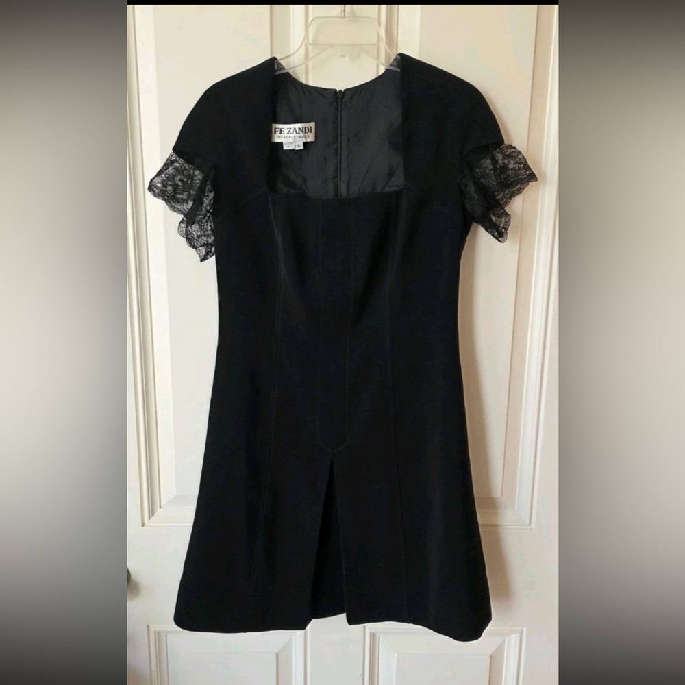 Vintage 80s 90s FE ZANDI Beverly Hills Whimsigoth A-line Cocktail Dress  Size 6